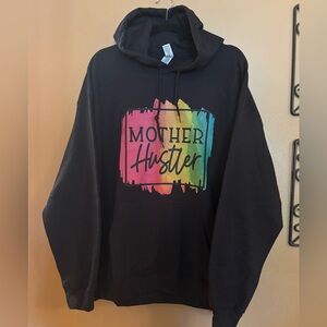 Black 'Mother Hustler' Hoodie Womens XL NWOT